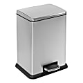 Honey Can Do Tall And Wide Stainless Steel Step Trash Can With Lid, 58L, Silver