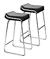 Zuo Modern® Wedge Bar Stools, Black/Chrome, Set Of 2 Stools