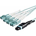 StarTech.com 10m 30ft MPO / MTP to LC Breakout Cable - Plenum Rated Fiber Optic Cable - OM3 Multimode, 40Gb - Push/Pull-Tab - Aqua Fiber Patch Cable - First End: 1 x MTP/MPO Female Network - Second End: 8 x LC Male Network - Aqua
