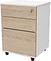 Inval 15"D Vertical 3-Drawer File Cabinet, Sand Oak/White 1 thumbnail image
