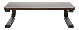 Mind Reader Wood Desktop Monitor Stand Organizer, 4-1/4"H x 14"W x 10"D, Brown, WOODMON-BRN 1 thumbnail image