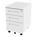 FlexiSpot CB31 19-3/4"D Vertical 3-Drawer Mobile Pedestal Cabinet, Metal, White 1 thumbnail image