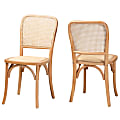 Baxton Studio Neah Dining Chairs, Beige/Natural Brown, Set Of 2 Chairs 1 thumbnail image