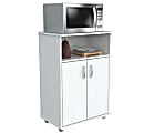 Inval Storage Cabinet With Microwave Stand, 3 Shelves, 33"H x 24"W x 15"D, Laricina White