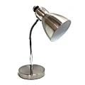 Simple Designs Semi-Flexible Desk Lamp, 16.53"H, Brushed Nickel 