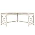 Bush Business Furniture Key West 60"W L-Shaped Corner Desk, Linen White Oak, Standard Delivery 1 thumbnail image