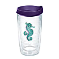 Tervis Seahorse Tumbler With Lid, 16 Oz, Purple/Teal