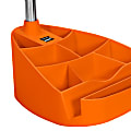 LimeLights Gooseneck Organizer Desk Lamp With Tablet Stand And USB Port, Adjustable Height, 18-1/2"H, Orange Shade/Orange Base