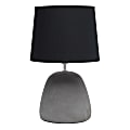 Simple Designs Round Concrete Table Lamp, 16-1/2"H, Black Shade/Gray Base
