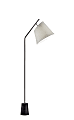 Adesso® Dempsey Floor Lamp, 58-1/2"H, White Shade/Black/Brushed Steel Base