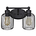 Lalia Home Ironhouse 2-Light Industrial Cage Vanity Light, 14"W, Black