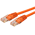 StarTech.com 25ft CAT6 Ethernet Cable - Orange Molded Gigabit CAT 6 Wire - 100W PoE RJ45 UTP 650MHz - Category 6 Network Patch Cord UL/TIA - 25ft Orange CAT6 up to 160ft - 650MHz - 100W PoE - 25 foot UL ETL verified Molded UTP RJ45 patch/network cord