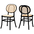 Baxton Studio Garold Dining Chairs, Beige/Black, Set Of 2 Chairs