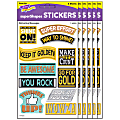 Trend superShapes Stickers, Metal Motivating Messages, 88 Stickers Per Pack, Set Of 6 Packs