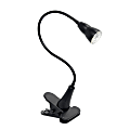 Simple Designs LED Gooseneck Clip Light Desk Lamp, Adjustable Height, 22-3/4"H, Black