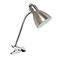 Simple Designs Adjustable Clip Light Desk Lamp, Adjustable Height, 14-3/16"H, Brushed Nickel 1 thumbnail image