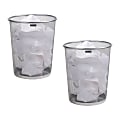 Mind Reader Metal Mesh Trash Cans, 4.4 Gallon, 13-3/4"H x 11-1/2"W x 11-1/2"D, Silver, Pack Of 2 Cans 1 thumbnail image