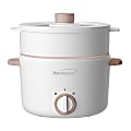 Brentwood® Multi-Function Electric Hot Pot Cooker with Food Steamer and Ceramic Non-Stick Coating, 3.2-Qt., White 1 thumbnail image