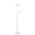 Simple Designs Floor Lamp With Reading Light, 71"H, White