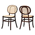 Baxton Studio Garold Dining Chairs, Beige/Walnut Brown, Set Of 2 Chairs