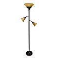 Elegant Designs 3-Light Floor Lamp, 71"H, Champagne Shade/Restoration Bronze Base