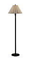 Adesso Scallop Floor Lamp, Black/Cream Fabric Shade 1 thumbnail image