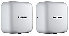 Alpine Industries Hemlock 220-Volt Commercial Automatic High-Speed Electric Hand Dryers, White, Pack Of 2 Dryers 1 thumbnail image