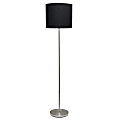 Simple Designs Floor Lamp, 58"H, Black Shade/Brushed Nickel Base