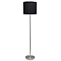 Simple Designs Floor Lamp, 58"H, Black Shade/Brushed Nickel Base 1 thumbnail image
