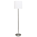 Simple Designs Floor Lamp, 58"H, White Shade/Brushed Nickel Base 1 thumbnail image