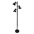 Simple Designs 3-Light Tree Floor Lamp, 63-3/8", Black Shade/Black Base
