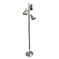 Simple Designs 3-Light Tree Floor Lamp, 63-3/8", Brushed Nickel Shade/ Brushed Nickel Base 1 thumbnail image
