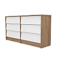 Inval 6-Drawer Dresser, 31”H x 59"W x 15-3/4"D, Amaretto Oak/White 1 thumbnail image