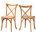 Baxton Studio Tartan Dining Chairs, Natural Brown, Set Of 2 Chairs 1 thumbnail image