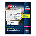Avery® WeatherProof Mailing Labels with TrueBlock Technology, AVE5522, Permanent Adhesive, White, Polyester, 14 Per Sheet, Pack Of 700 1 thumbnail image
