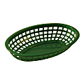 Tablecraft Oval Plastic Serving Baskets, 1-7/8"H x 6"W x 9-3/8"D, Green, Pack Of 12 Baskets 1 thumbnail image