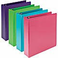 Samsill Earthchoice Durable View Binder, 2" Ring, 8 1/2" x 11", Assorted Colors, Pack Of 4