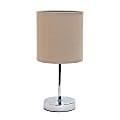 Simple Designs Mini Basic Table Lamp, 11"H, Gray Shade/Chrome Base 1 thumbnail image