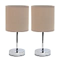 Simple Designs Mini Basic Table Lamps, 11"H, Gray Shade/Chrome Base, Set Of 2 Lamps 1 thumbnail image