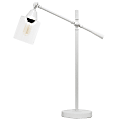 Lalia Home Vertically Adjustable Desk Lamp, 28"H, Clear Shade/White Base