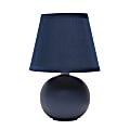 Simple Designs Mini Ceramic Globe Table Lamp, 8-11/16"H, Blue Shade/Blue Base 1 thumbnail image