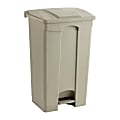 Safco® Plastic Step-On Receptacle, 23 Gallon, Tan