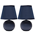 Simple Designs Mini Ceramic Globe Table Lamps, 8-11/16"H, Blue, Set Of 2 Lamps 1 thumbnail image