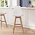 Flash Furniture Dana Commercial-Grade Modern Counter Stools, White/Natural, Set Of 2 Stools