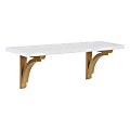 Kate And Laurel Corblynd Wall Shelf, 8-9/16”H x 24”W x 8”D, White/Gold