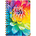 2026-2027 Excello Brands 14-Month Academic Year Hardcover Weekly/Monthly Fashion Planner, 5-1/2" x 8", Rainbow Petals, May To June, Total Qty 1 1 thumbnail image