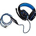 Enhance ENGXH20100BKEW Headset - Stereo - Mini-phone (3.5mm) - Wired - Over-the-head - Binaural - Circumaural - 8.17 ft Cable - Black, Blue