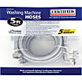 Certified Appliance Accessories 2 PK Braided Stainless Steel Washing Machine Hoses - 60" - Silver, Stainless Steel - WM60SS2PK 1 thumbnail image