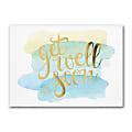 Custom Embellished Get Well Greeting Cards With Blank Foil-Lined Envelopes, 7-7/8" x 5-5/8", Watercolor Get Well, Box Of 25 Cards
