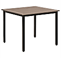 Lorell™ Faux Wood Square Outdoor Table, Charcoal/Black